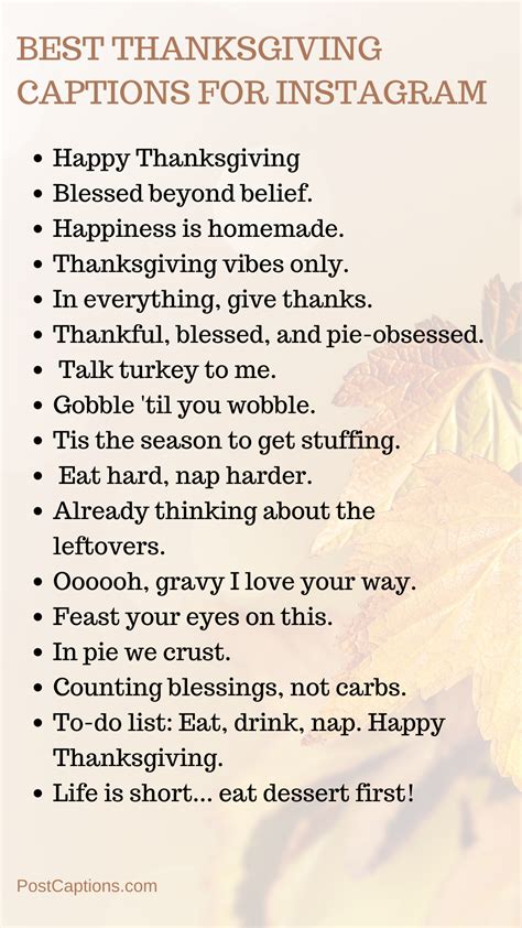 100 Best Thanksgiving Captions for Instagram - PostCaptions.com