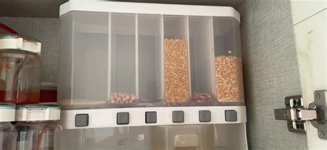 Buy Pulsbery Rice Dispenser - Wall Mounted Dry Food Organizer- 6 Grids ...