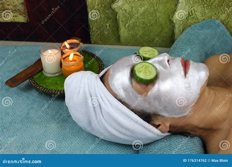 Face mask and cucumber stock photo. Image of health - 176314762