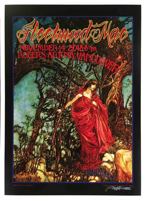 Fleetwood Mac Poster Rogers Arena Vancouver 2018 Hand-Signed Giclee Bob ...