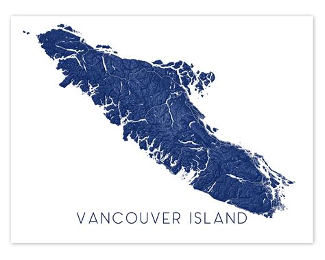 Vancouver Island Map Print - Topographic Map of Vancouver Island BC ...