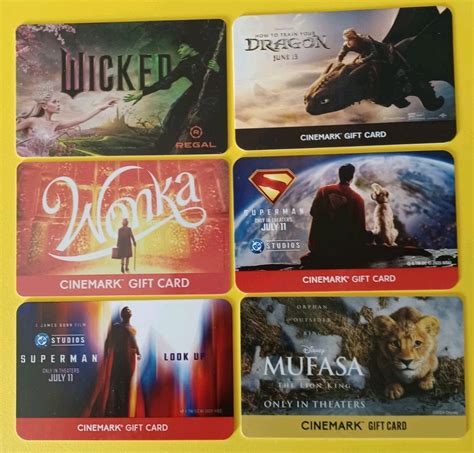CINEMARK & REGAL THEATER GIFT CARDS " 6 POPULAR MOVIE CARDS " VHTF~NO ...