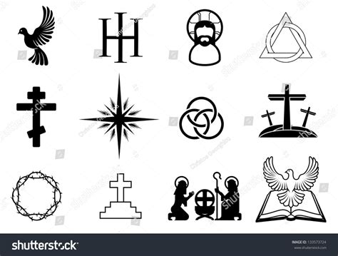 Set Christian Religious Signs Symbols Stock Vector (Royalty Free ...
