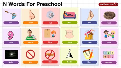 50 Essential Preschool Words That Start With N in English