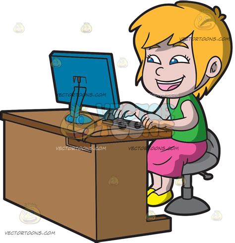 Girl On Computer Clipart | Free download on ClipArtMag