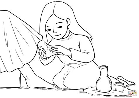 Luke 7:37-38'2 A Sinful Woman Anoints Jesus coloring page | Free ...