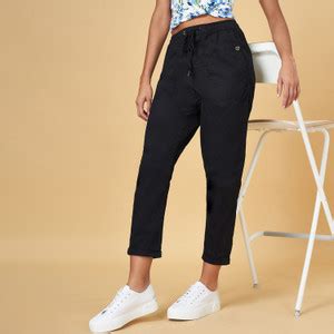 Honey By Pantaloons Relaxed Women Black Trousers - Buy Honey By ...