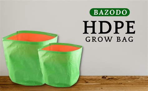 BAZODO 15 Inch Dia X 15 Inch Height Round Grow Bags, 220 Gsm Hdpe, Pack ...