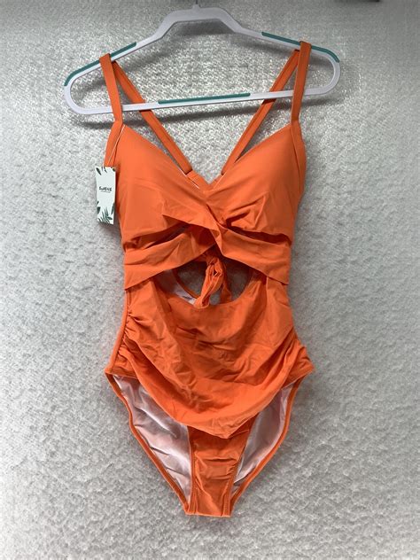 Eomenie One-Piece Orange Swimming Suit Women's Size L | eBay