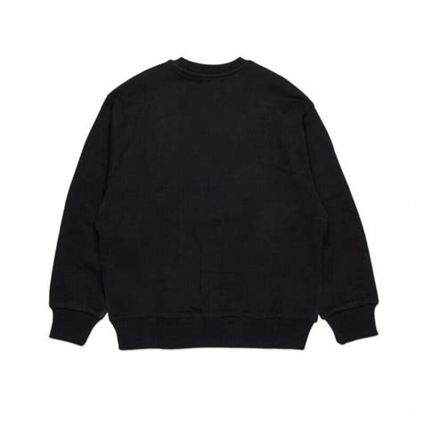 Diesel – Girls Black Sweatshirt with Floral D-Logo – Little Tags Luxury