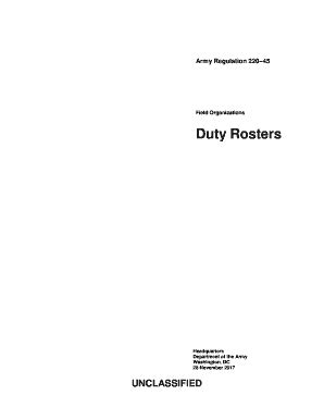 Fillable Online armypubs army Duty Rosters Fax Email Print - pdfFiller