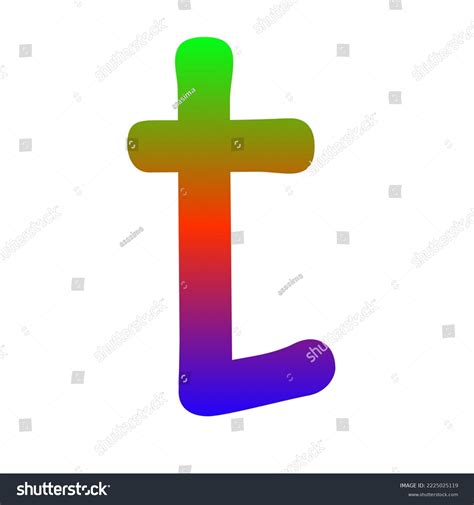 Lower Case T Illustration Gradient Neon Stock Illustration 2225025119 ...