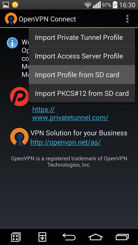 OpenVPN Android Client 的图像结果