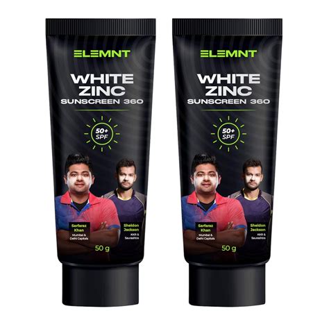 Elemnt Zinc Oxide Sunscreen Cream White Zinc Sunscreen 360 Combo | SPF ...