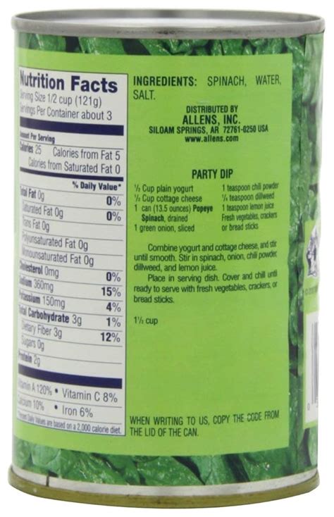 20thStreetProducts 20th Street Products Popeye Chopped Spinach, All ...