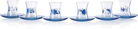 Buy Pasabahce Tea Glasses And Saucers Set - 6 Glasses 6 Saucers ...