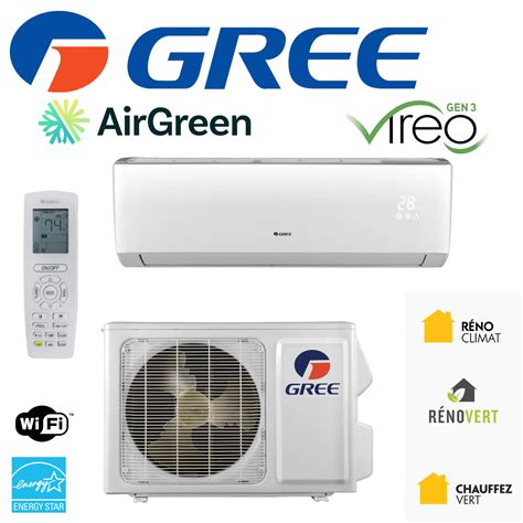 Gree Vireo Gen3 | 12 000 BTU | Mini Split Sans Conduit | Montréal ...