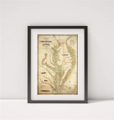 1840 Map Of A Chart Of The Chesapeake And Delaware | Desertcart INDIA