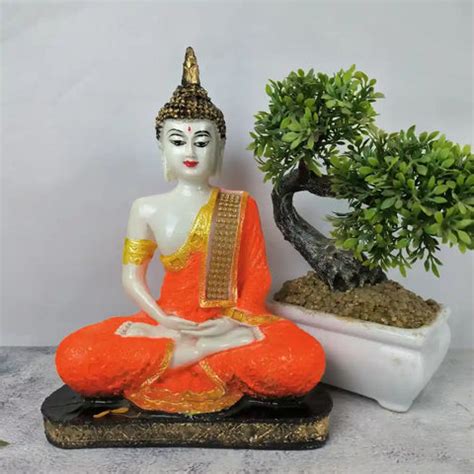 Meditating lord buddha Polyresin statue Decorative Showpiece for Pooja ...