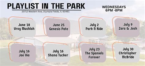 Olympia Fields Park District Playlist In The Park , 20712 Western Ave ...