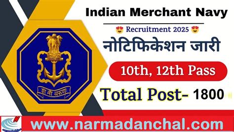 Indian Merchant Navy Vacancy 2025 : भारतीय मर्चेंट नेवी में निकली 10वीं ...