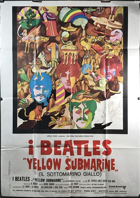 YELLOW SUBMARINE, Original Vintage Italian Beatles Movie Poster ...