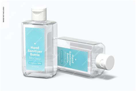 Premium PSD | 60 ml hand sanitizer bottles mockup, perspective