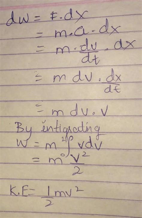 Derive an expression of kinetic energy of a body of mass 'm' and moving ...