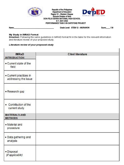 Image result for Sample Performance Task Project