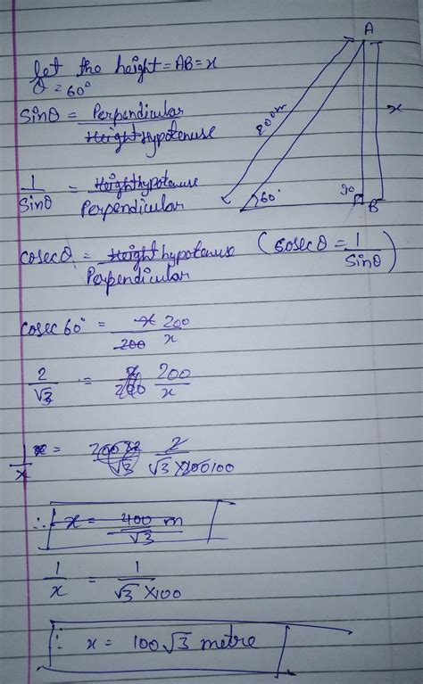 A kite is flying with a thread 200 m long . If the thread is assumed to ...