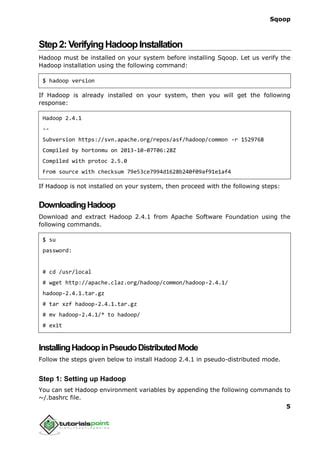 Image result for Sqoop Tutorial PDF