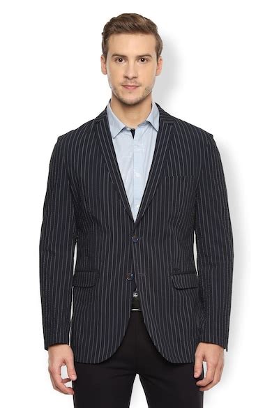 Buy Men Navy Stripe Slim Fit Leisure Sport Blazer Online - 432170 | Van ...