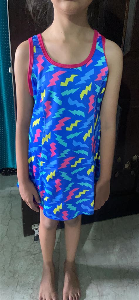 Rovars Girl's Polyester Racerback Swimdress with Boyleg Swimming ...