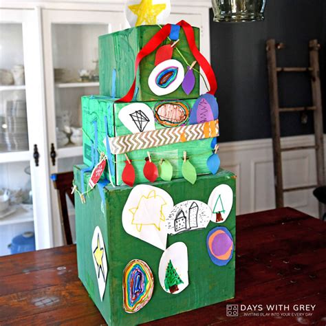 Cardboard Box Christmas Tree - Days With Grey