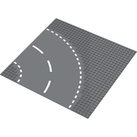 LEGO Plaque de Base 32 x 32 Road 6-Stud Curve avec blanc Dashed Lines ...