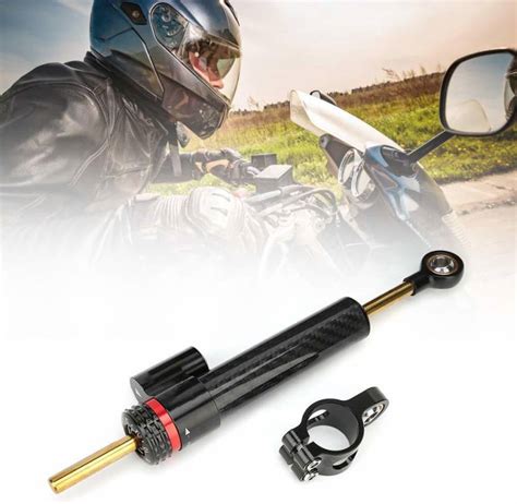 acube mart Motorcycle Steering Damper Stabilizer , Carbon Fiber ...