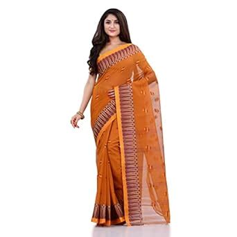 dB DESH BIDESH Women`s Traditional Pure Cotton Handloom Saree Woven ...