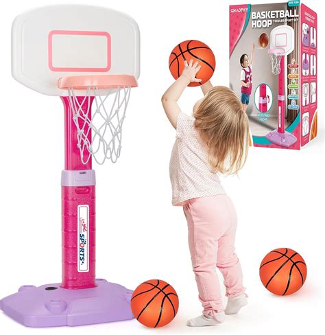 Amazon.com: Toddler Basketball Hoop Indoor for Age 1-3, Adjustable Kids ...