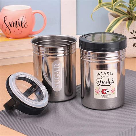 Buy CROWN CRAFT Multicolour Printed Cylindrical Stainless Steel ...