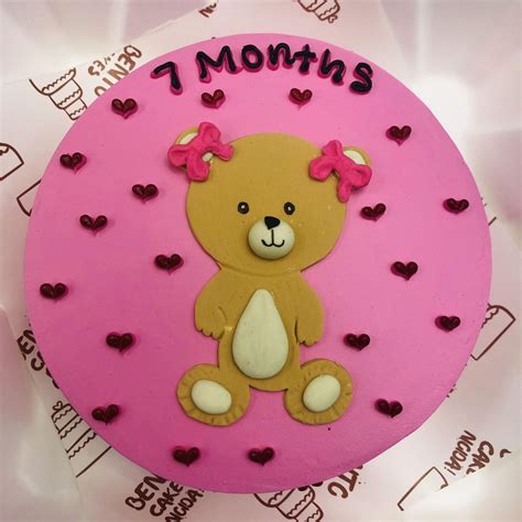 Baby Teddy Pink Birthday Cake – Bento Cakes Noida