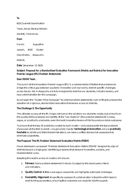 Proposal for Standardized Evaluation Framework for IPL - Studocu