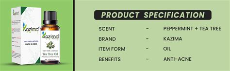 Buy KAZIMA Natural Peppermint Oil and Tea Tree Oil with Dropper Combo ...