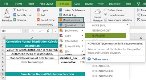 Image result for Excel Norm Dist Function