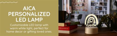 Buy AICA Personalized Rainbow Name LED Night Table Lamp (White Base ...