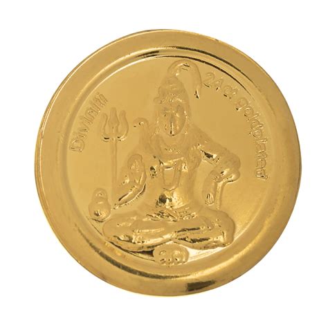 Diviniti 24K Gold Plated Lord Shiva & Trishul Damru Coin (18mm ...