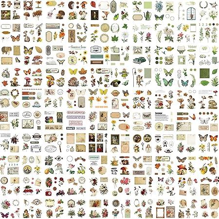 Mayatra's Vintage Nature Stickers, Retro Decorative Stickers for ...
