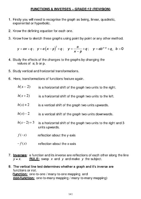 Image result for Maths Grade 12 Functions Exam Tips