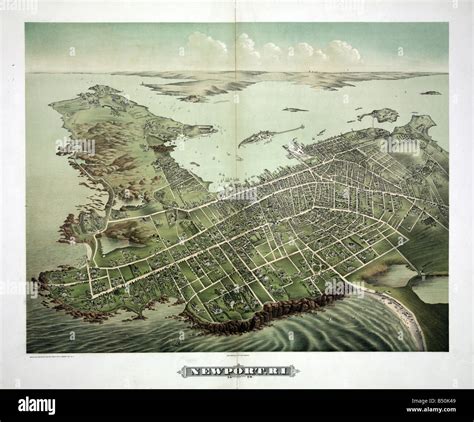 Map of Newport, Rhode Island, USA 1879 Stock Photo - Alamy