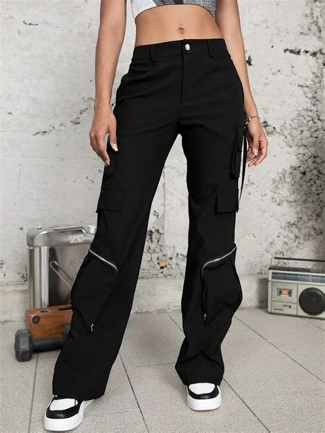 Flap Pocketed Solid Colored Cargo Pants – Comfy Cargo Pants