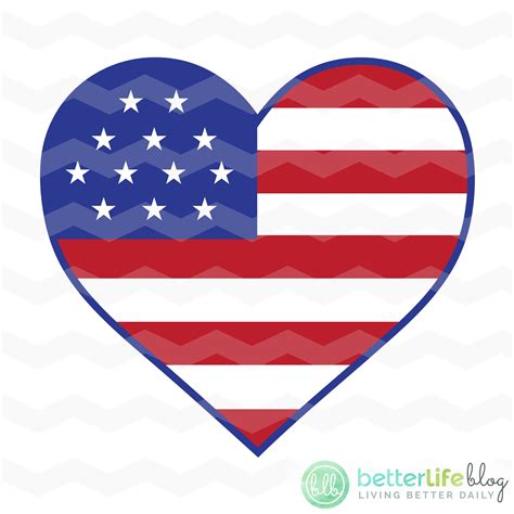 Flag Heart SVG File - American Flag SVG USA Heart Dxf Silhouette Cameo ...